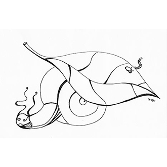 Dessin encre noire lenteur slow movement escargot